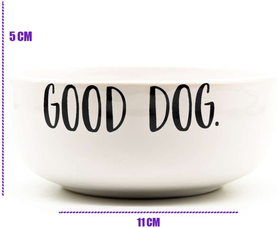 Comedouro de Cerâmica Pet Injet Good Dog Branco - Tam. P