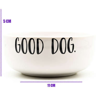 Comedouro de Cerâmica Pet Injet Good Dog Branco