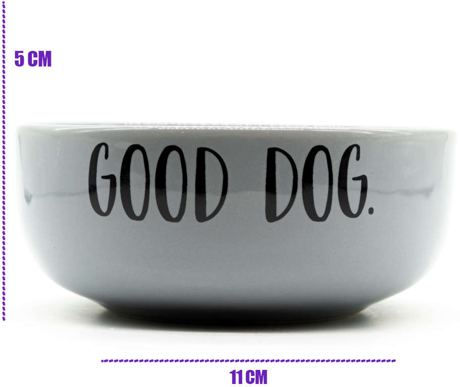 Comedouro de Cerâmica Pet Injet Good Dog Cinza - Tam. P
