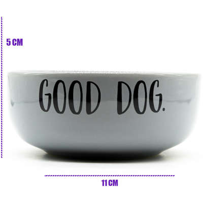 Comedouro de Cerâmica Pet Injet Good Dog Cinza
