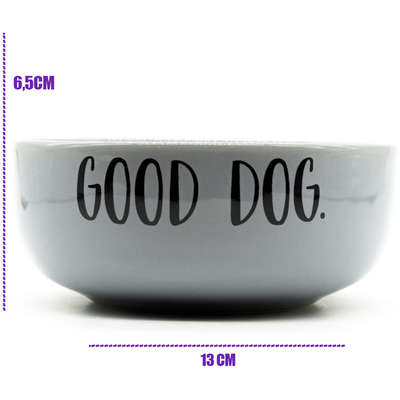 Comedouro de Cerâmica Pet Injet Good Dog Cinza