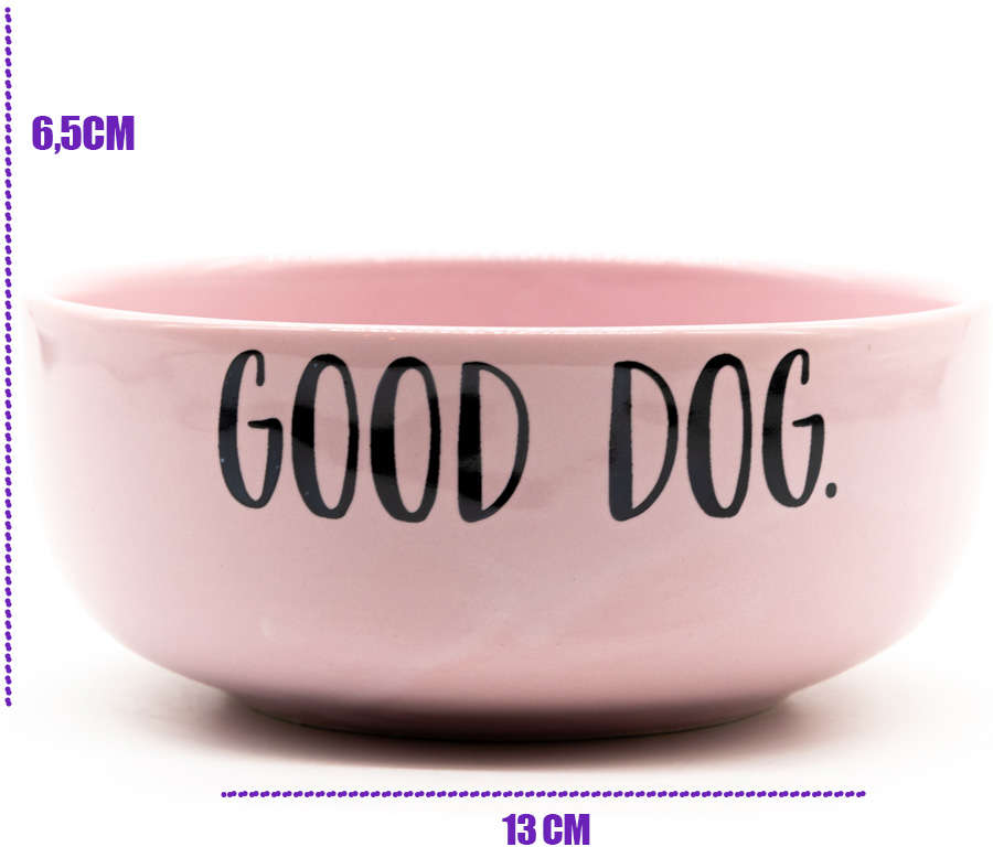 Comedouro de Cerâmica Pet Injet Good Dog Rosa - Tam. M