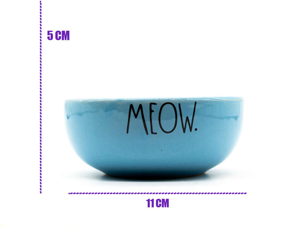 Comedouro de Cerâmica Pet Injet Meow Azul - Tam. P