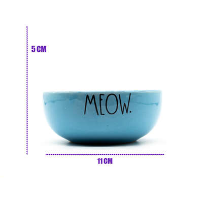 Comedouro de Cerâmica Pet Injet Meow Azul