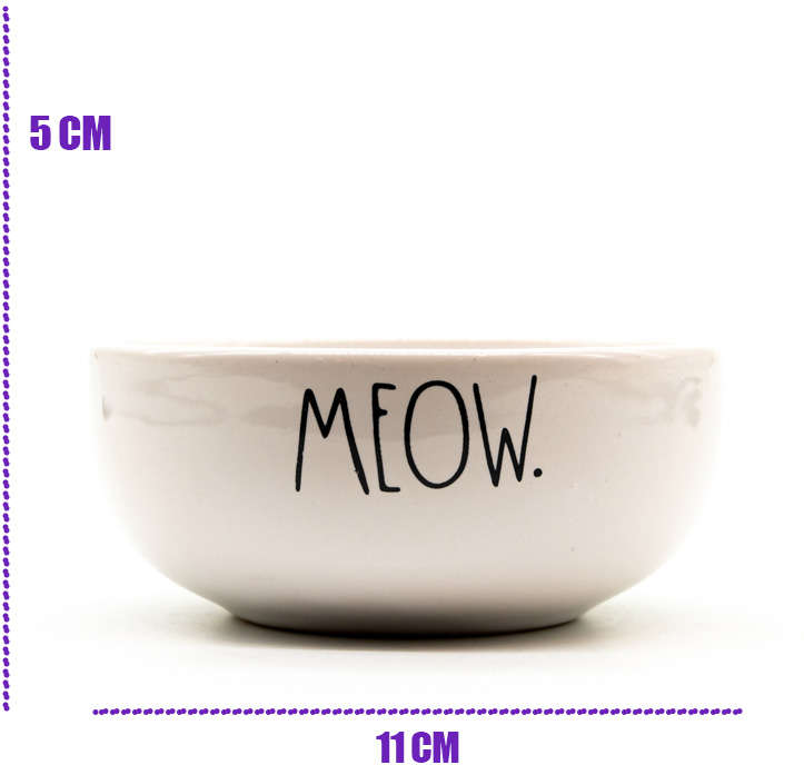 Comedouro de Cerâmica Pet Injet Meow Branco - Tam. P