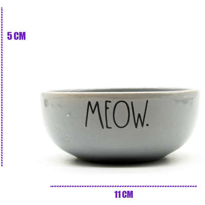 Comedouro de Cerâmica Pet Injet Meow Cinza”