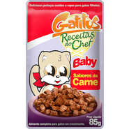 Ração Úmida Gatitus Sachê Receitas do Chef Baby Sabores da Carne - 85 g - 54 Unidades
