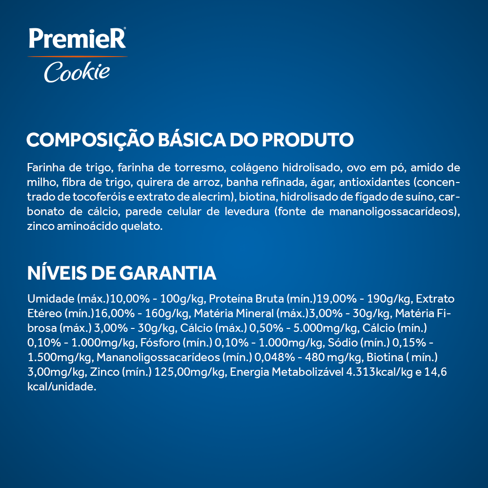 Biscoito PremieR Cookie para Cães Filhotes Porte Médio e Grande Sabor Frango - 250g