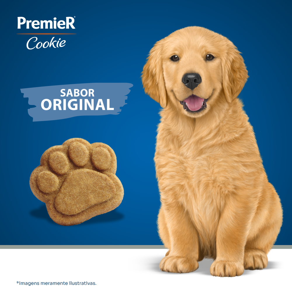 Biscoito PremieR Cookie para Cães Filhotes Porte Médio e Grande Sabor Frango - 250g