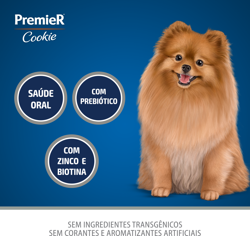Biscoito PremieR Cookie para Cães Adultos Porte Pequeno Sabor Original - 250g