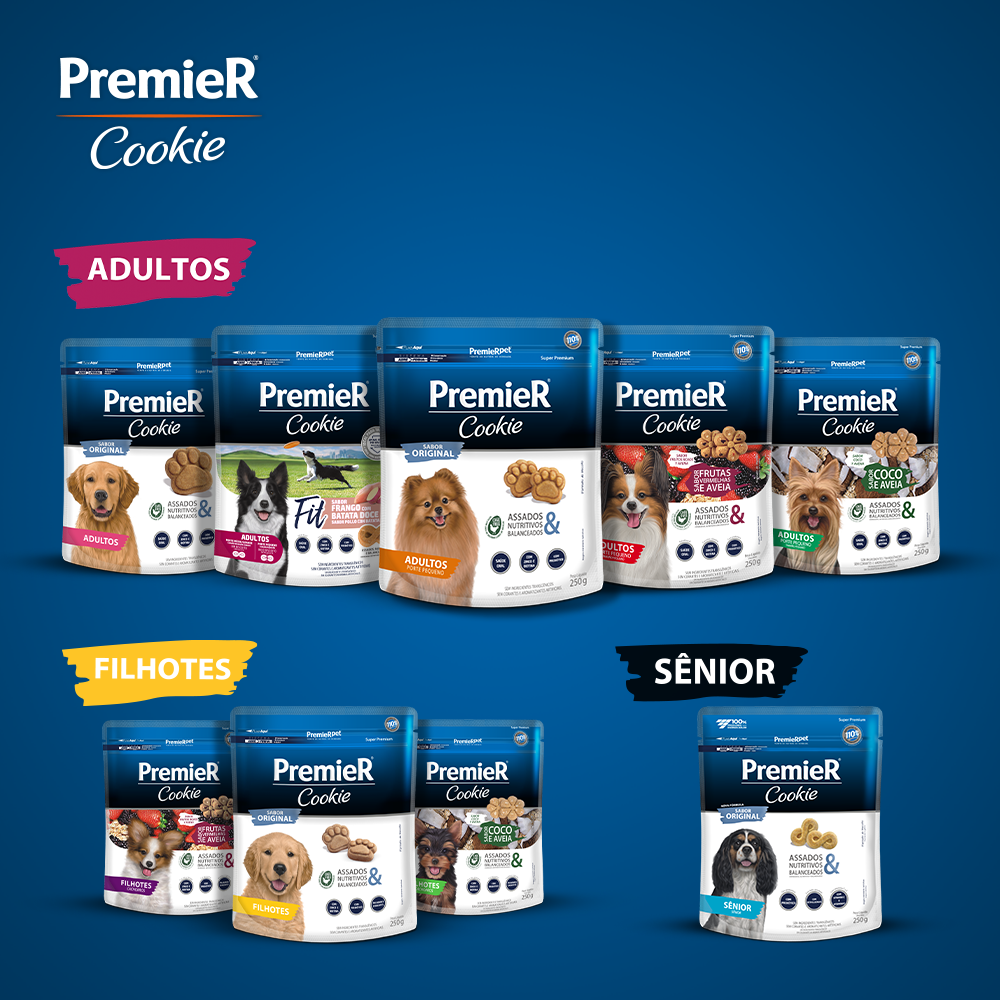 Biscoito PremieR Cookie para Cães Adultos Porte Pequeno Sabor Original - 250g
