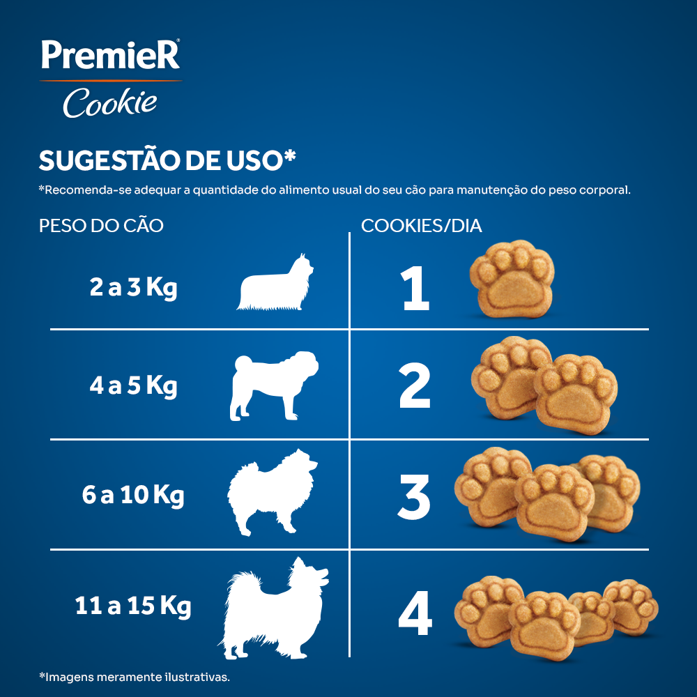 Biscoito PremieR Cookie para Cães Adultos Porte Pequeno Sabor Original - 250g