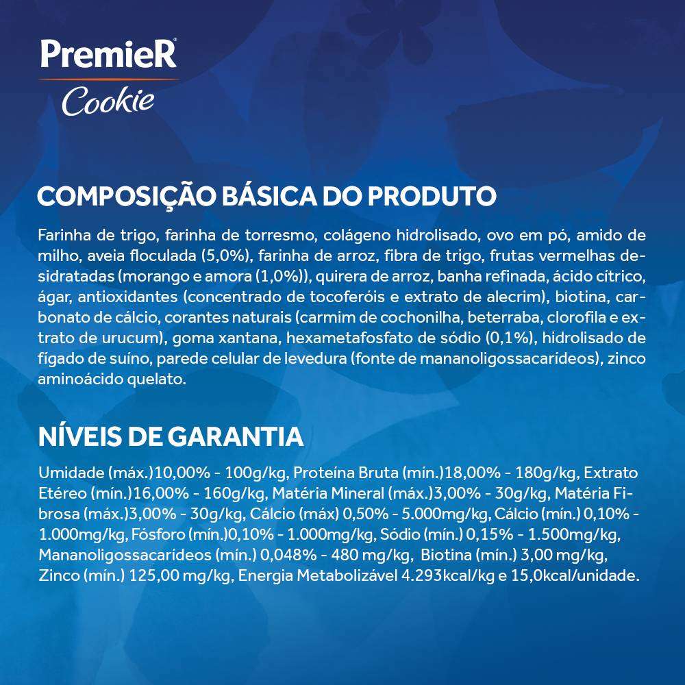 Biscoito PremieR Cookie para Cães Adultos Porte Pequeno Sabor Frutas Vermelhas - 250g