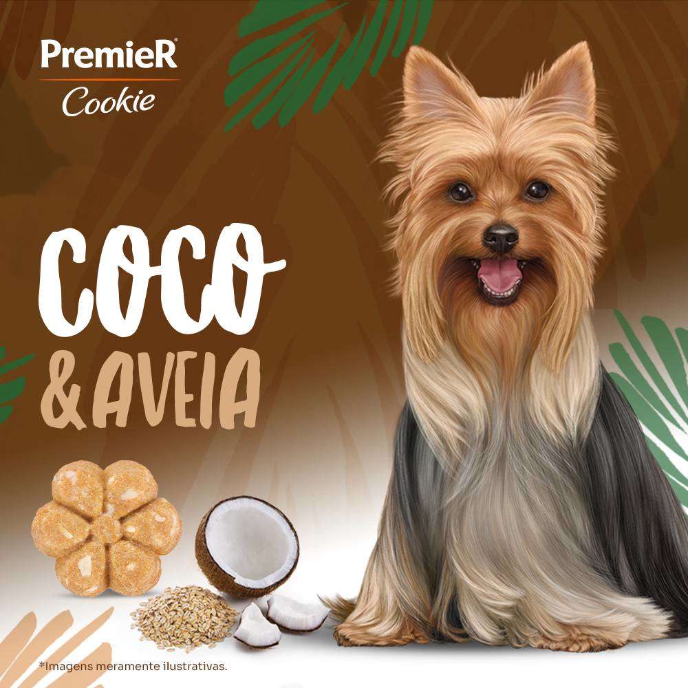 Biscoito PremieR Cookie para Cães Adultos Porte Pequeno Sabor Aveia e Coco - 250g