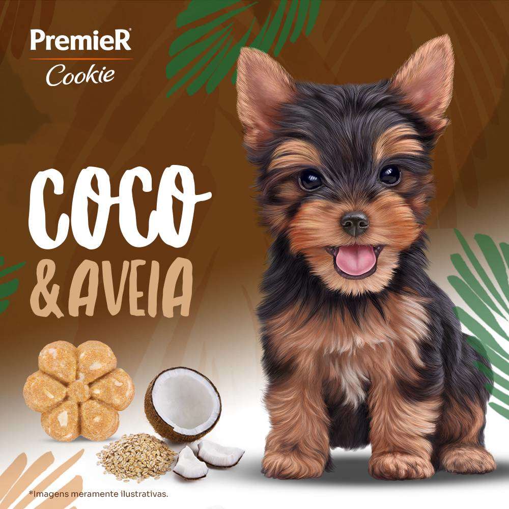 Biscoito PremieR Cookie para Cães Filhotes Sabor Aveia e Coco - 250g