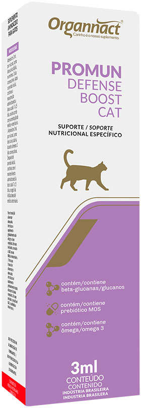 Suporte Nutricional Específico Organnacat Promun Defense Boost Cat - 3 mL