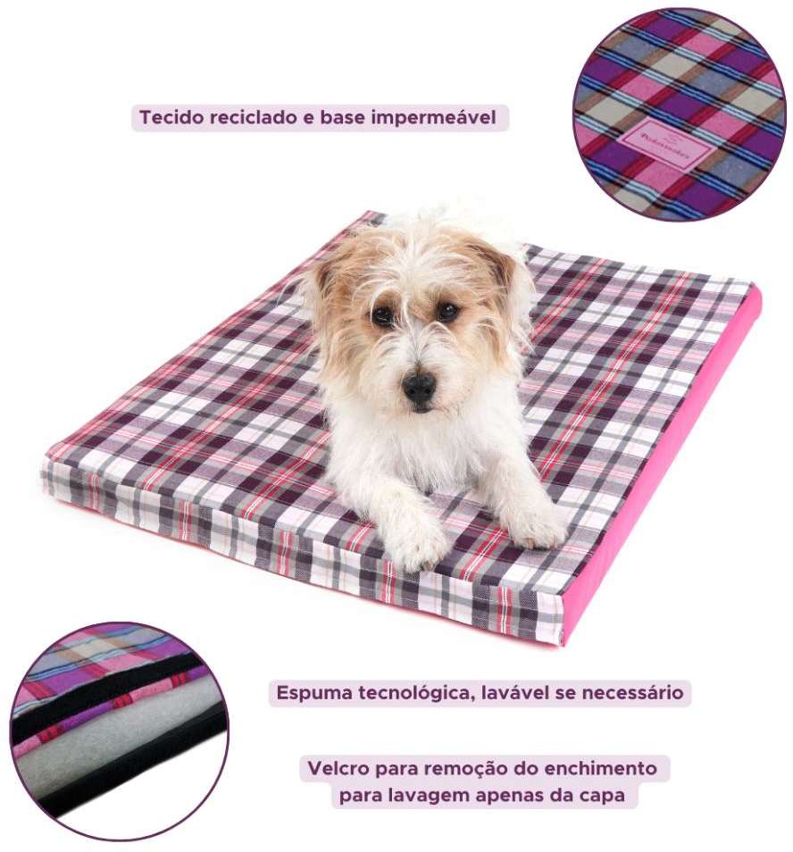 Colchonete Pickorruchos Xadrez Rosa - Tam. P