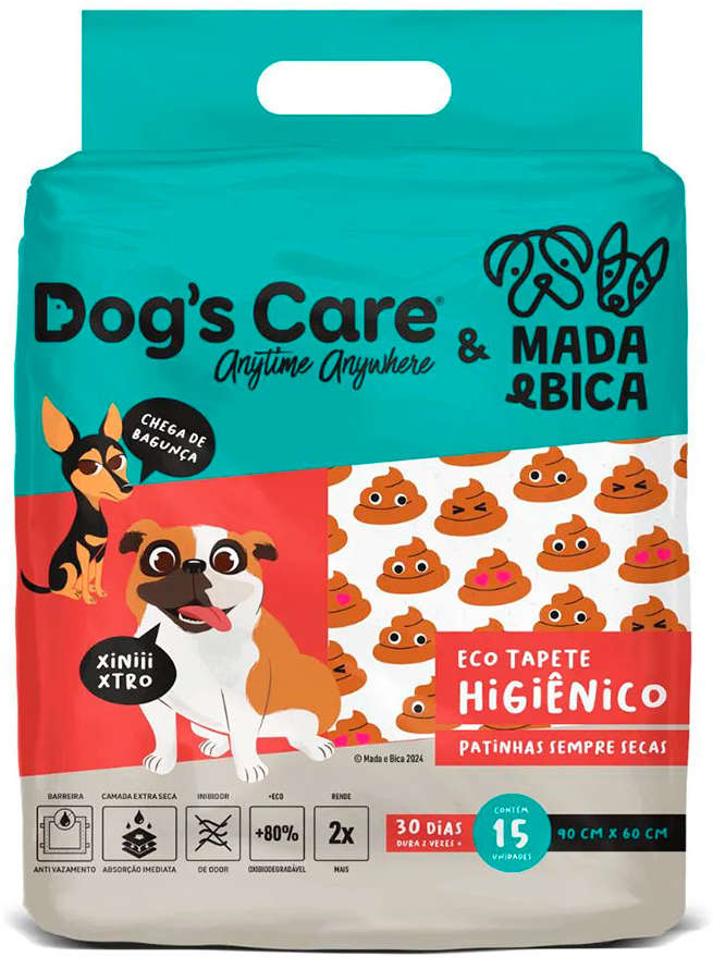 Eco Tapete Higiênico Dog's Care Mada & Bica - 15 Unidades