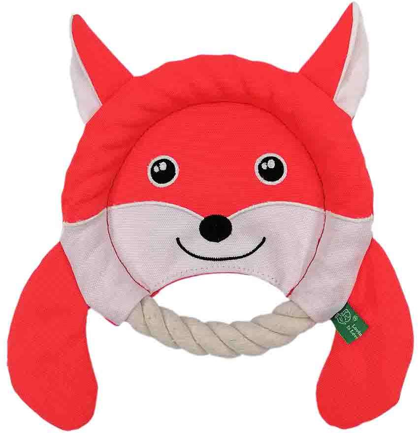 Brinquedo Pelúcia V-Pet Frisbee Raposa Vermelha Sustentável para Cães - Tam. M