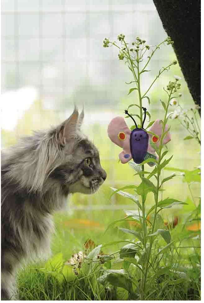 Brinquedo Pelúcia V-Pet Borboleta Rosa Sustentável para Gatos - Tam. Único
