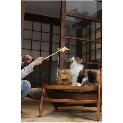 Brinquedo Varinha de Pelúcia V-Pet Raio Amarelo Sustentável para Gatos