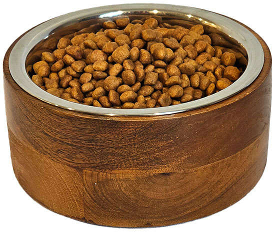 Comedouro de Inox e Madeira Meau para Cães - 380 mL