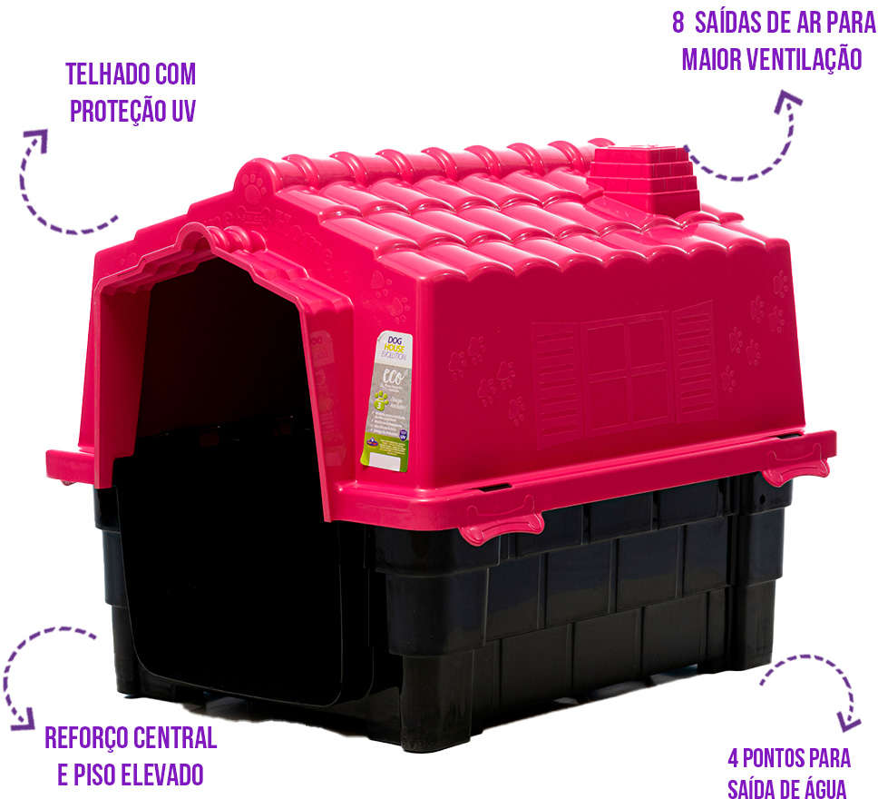 Casa Pet Injet Dog House Eco Colors Rosa - N°4