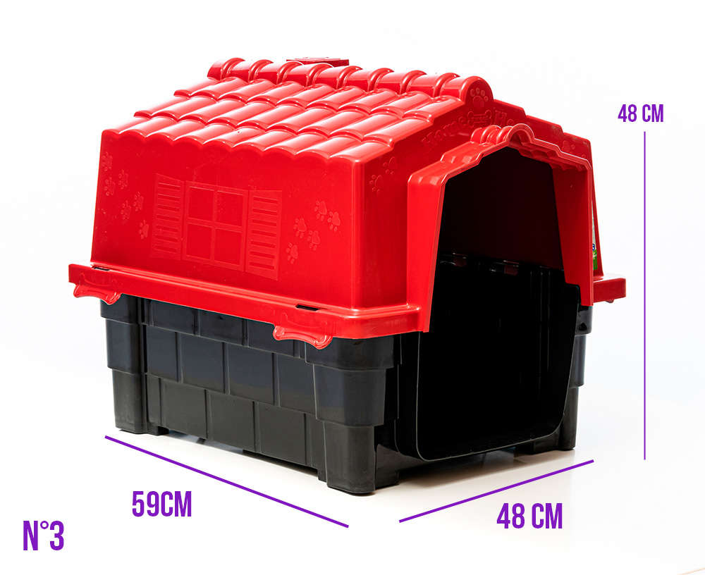 Casa Pet Injet Dog House Evo Eco Colors Vermelho - N°3