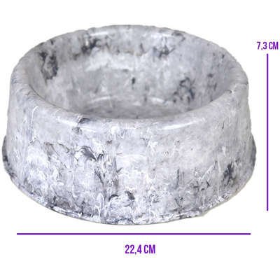 Comedouro de Plástico Pet Injet Patinha Marmore Carrara”