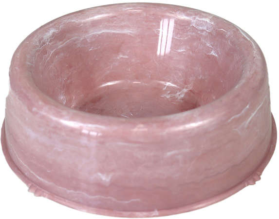 Comedouro de Plático Pet Injet Patinha Mármore Rose - 300 mL