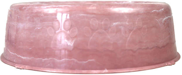 Comedouro de Plático Pet Injet Patinha Mármore Rose - 300 mL