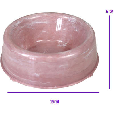 Comedouro de Plático Pet Injet Patinha Mármore Rose”