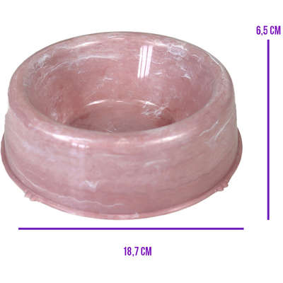 Comedouro de Plático Pet Injet Patinha Mármore Rose”