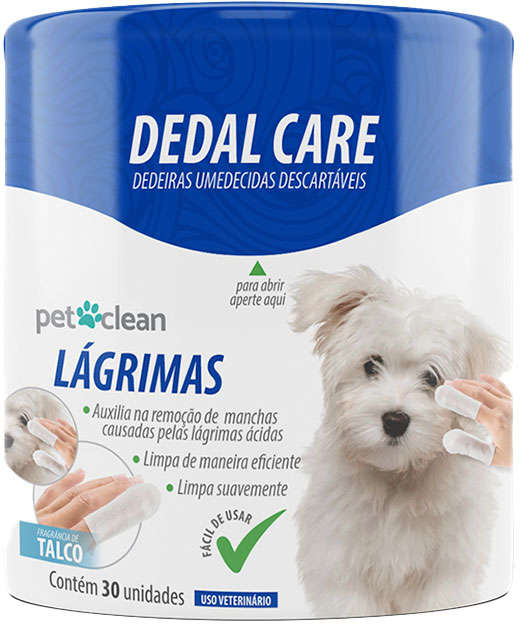 Dedeiras Umedecidas Pet Clean Dedal Care Lágrimas - 30 Unidades