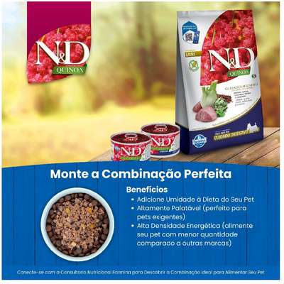 Ração Seca Farmina N&D Quinoa Digestion Cordeiro para Cães Adultos de Porte Mini