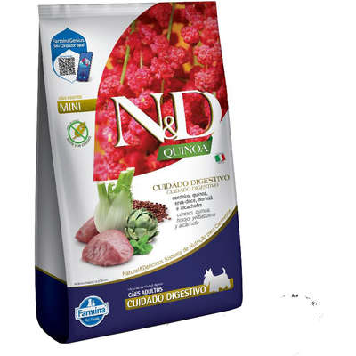 Ração Seca Farmina N&D Quinoa Digestion Cordeiro para Cães Adultos de Porte Mini