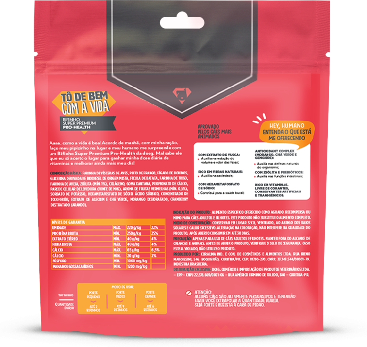Bifinho docg. para Cães Adultos Sabor Carne e Frutas Vermelhas - 300g