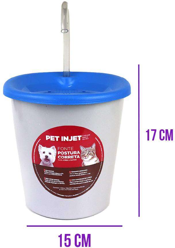 Fonte Pet Injet Postura Correta Azul - Tam. Único