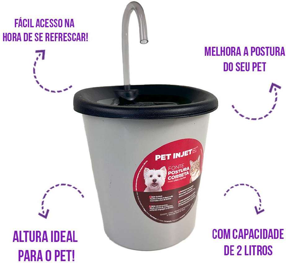 Fonte Pet Injet Postura Correta Preta - Tam. Único