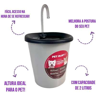 Fonte Pet Injet Postura Correta Preta