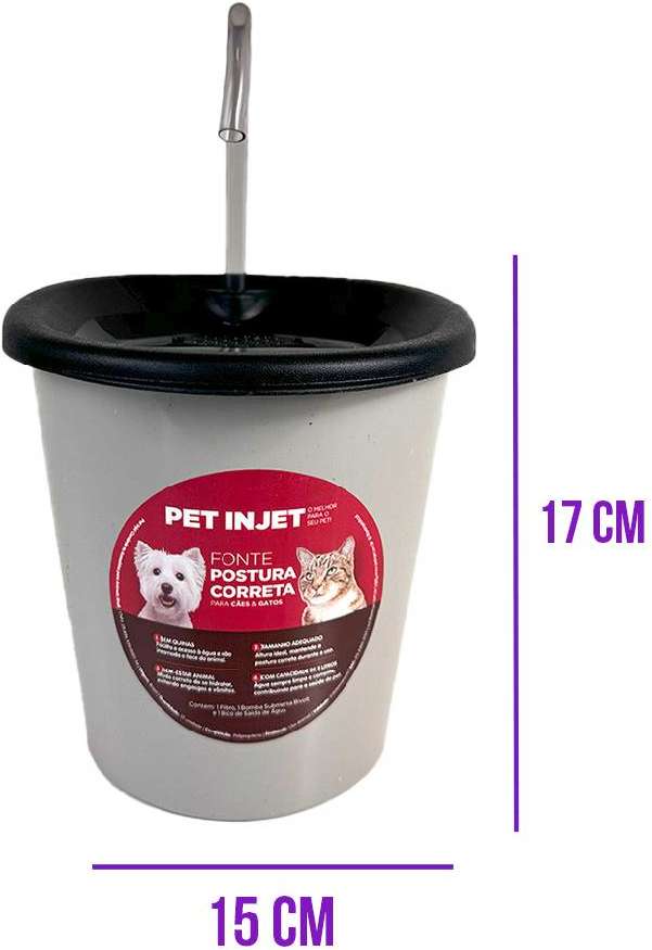 Fonte Pet Injet Postura Correta Preta - Tam. Único