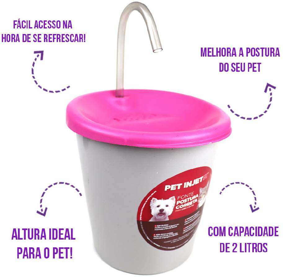 Fonte Pet Injet Postura Correta Rosa - Tam. Único