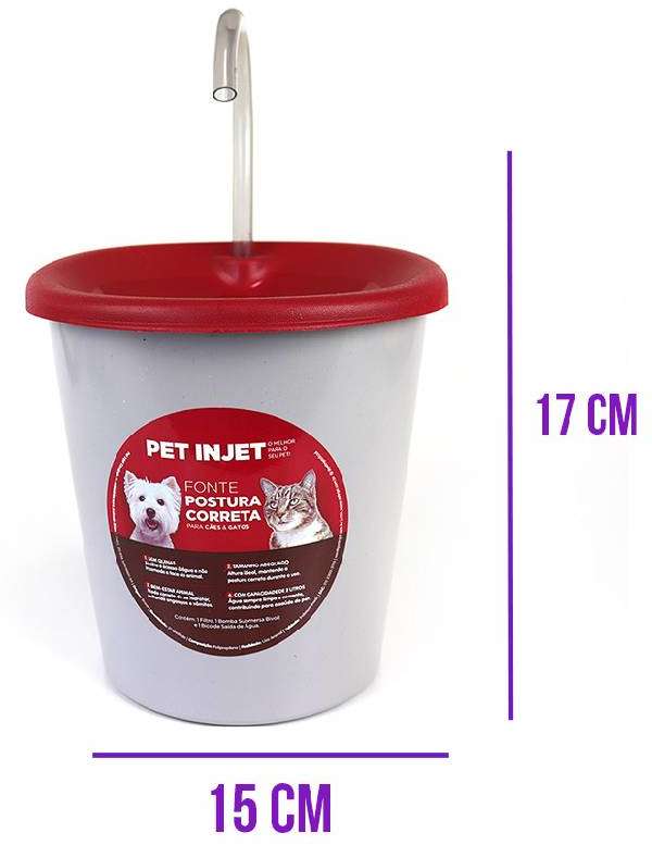 Fonte Pet Injet Postura Correta Vermelha - Tam. Único