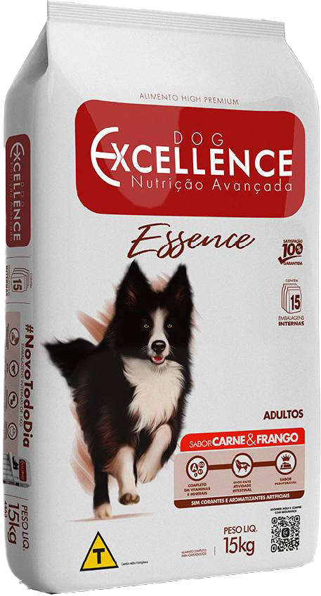 Ração Seca Dog Excellence Essence Carne e Frango para Cães - 15Kg