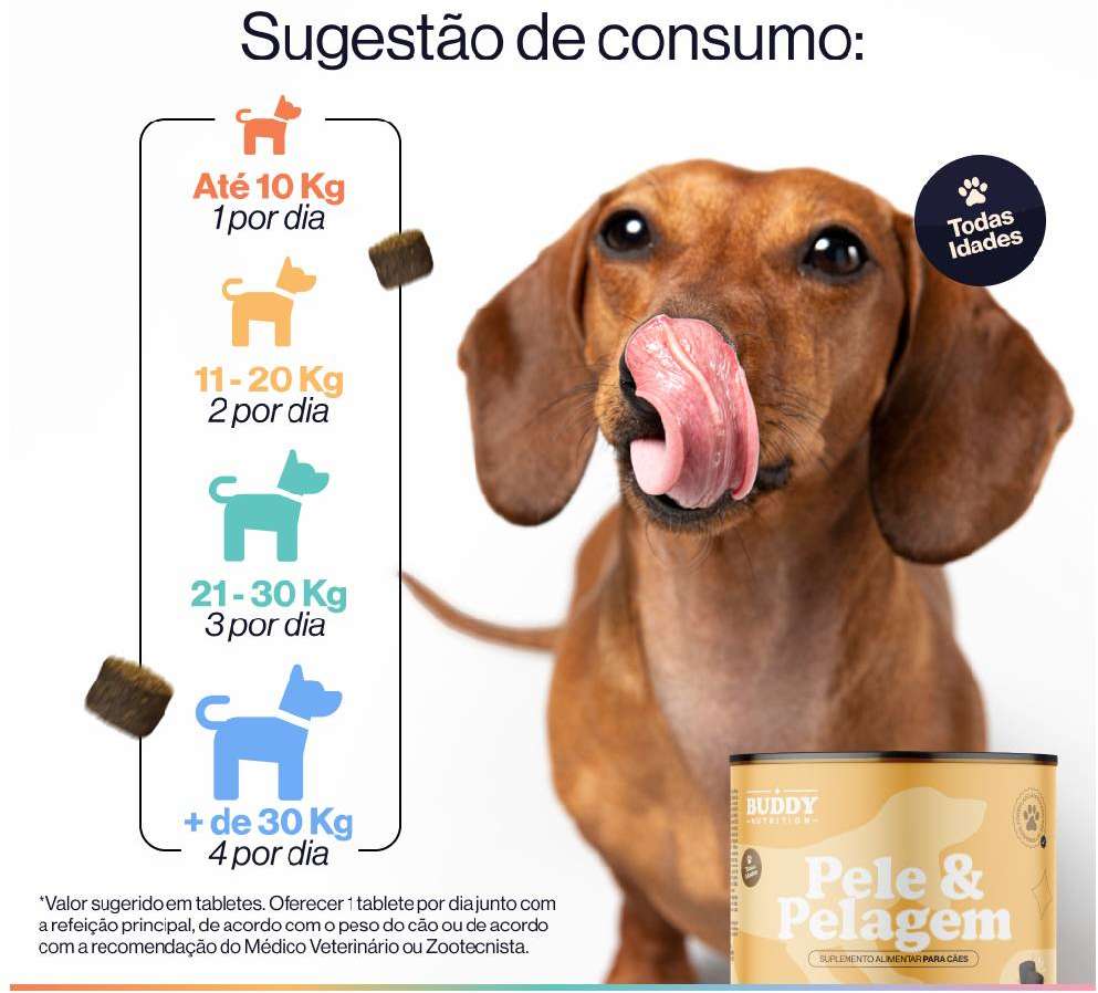 Suplemento Alimentar Buddy Nutrition Pele & Pelagem para Cães - 168 g