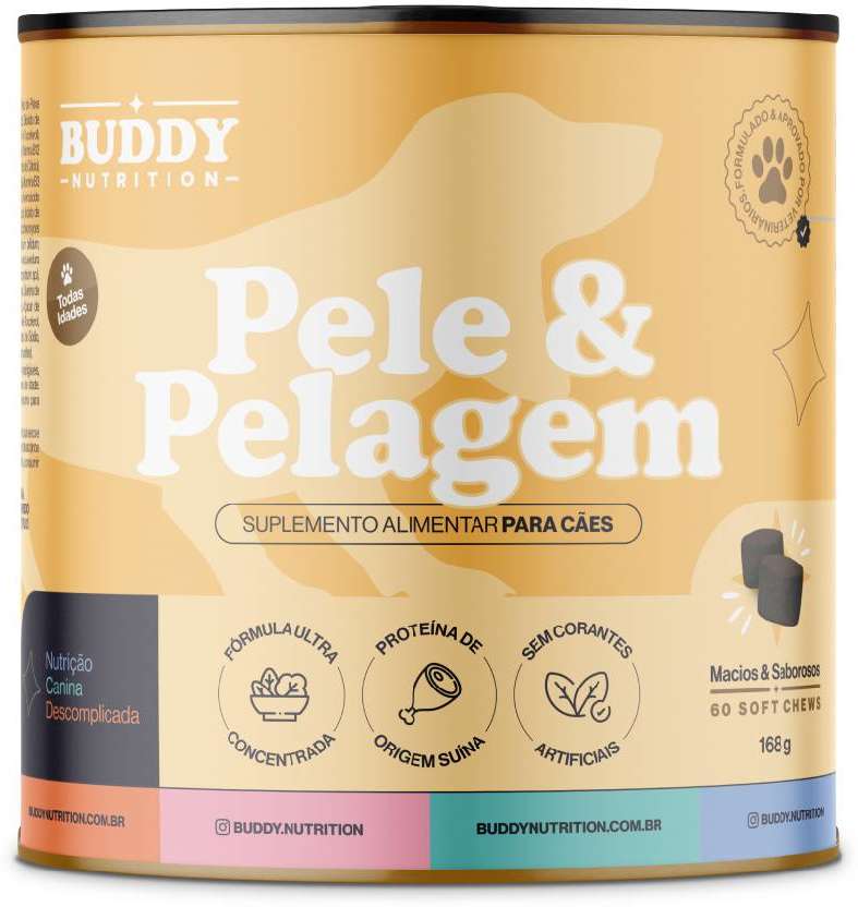 Suplemento Alimentar Buddy Nutrition Pele & Pelagem para Cães - 168 g