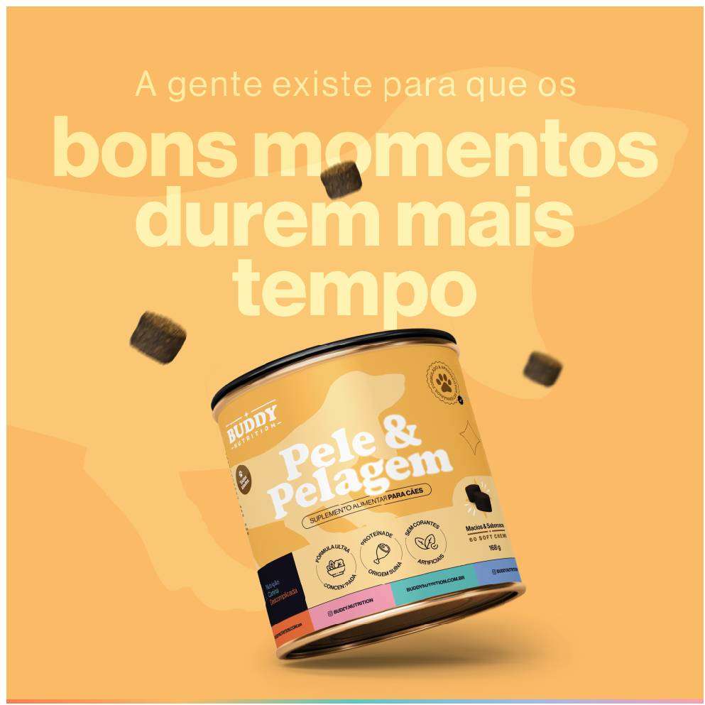 Suplemento Alimentar Buddy Nutrition Pele & Pelagem para Cães - 168 g