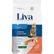 Ração Liva Sabor Frango para Gatos Adultos Castrados - 1,5kg