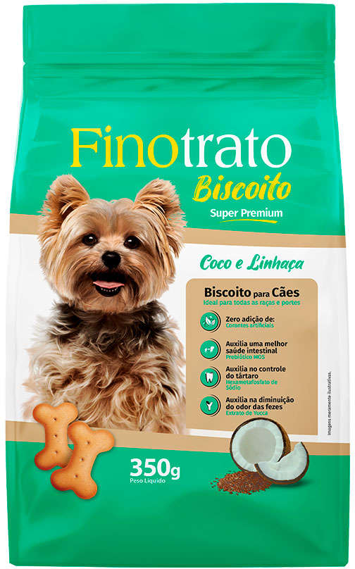 Biscoito Finotrato Coco e Linhaça para Cães - 350 g
