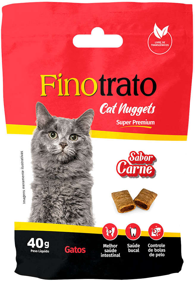 Biscoito Finotrato Cat Nuggets Carne para Gatos - 40 g